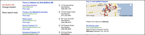 Google Local Search Places Page